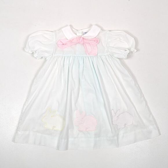 Vintage Fayette Dress Girls Size 3T Pale Pastel Bunny - Picture 1 of 6